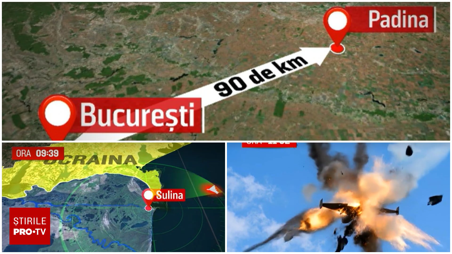 Avion F-16 românesc doborând o dronă Shahed în spațiul aerian al României