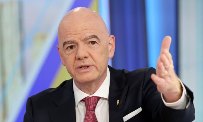 Gianni Infantino în cadrul unei conferințe sportive