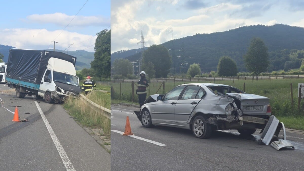 Accident rutier în Frasin între autoutilitară și autoturism