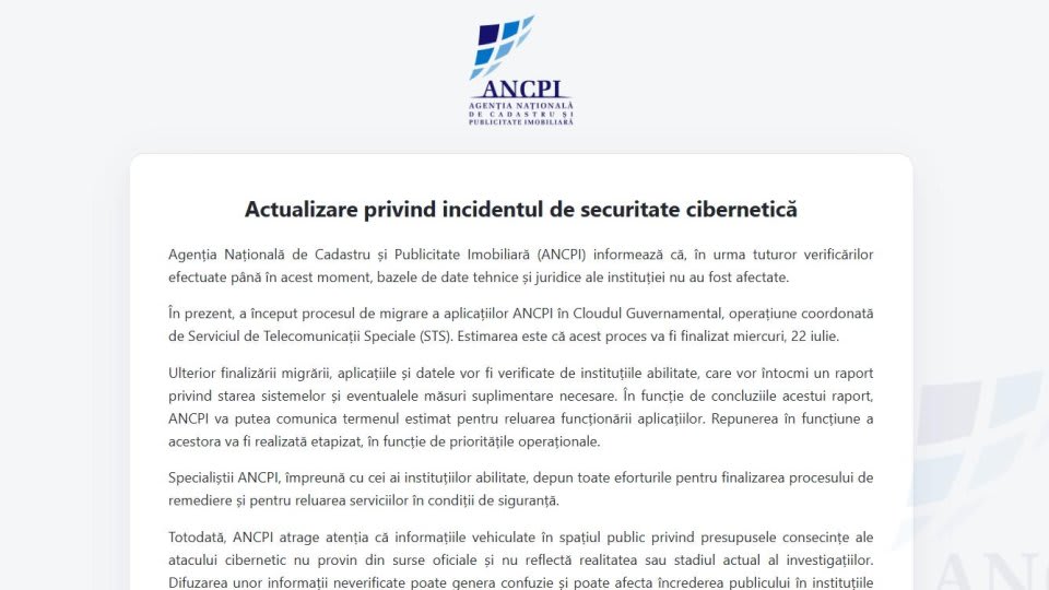 Sediu al agenției de cadastru blocat, cu echipamente IT nefuncționale