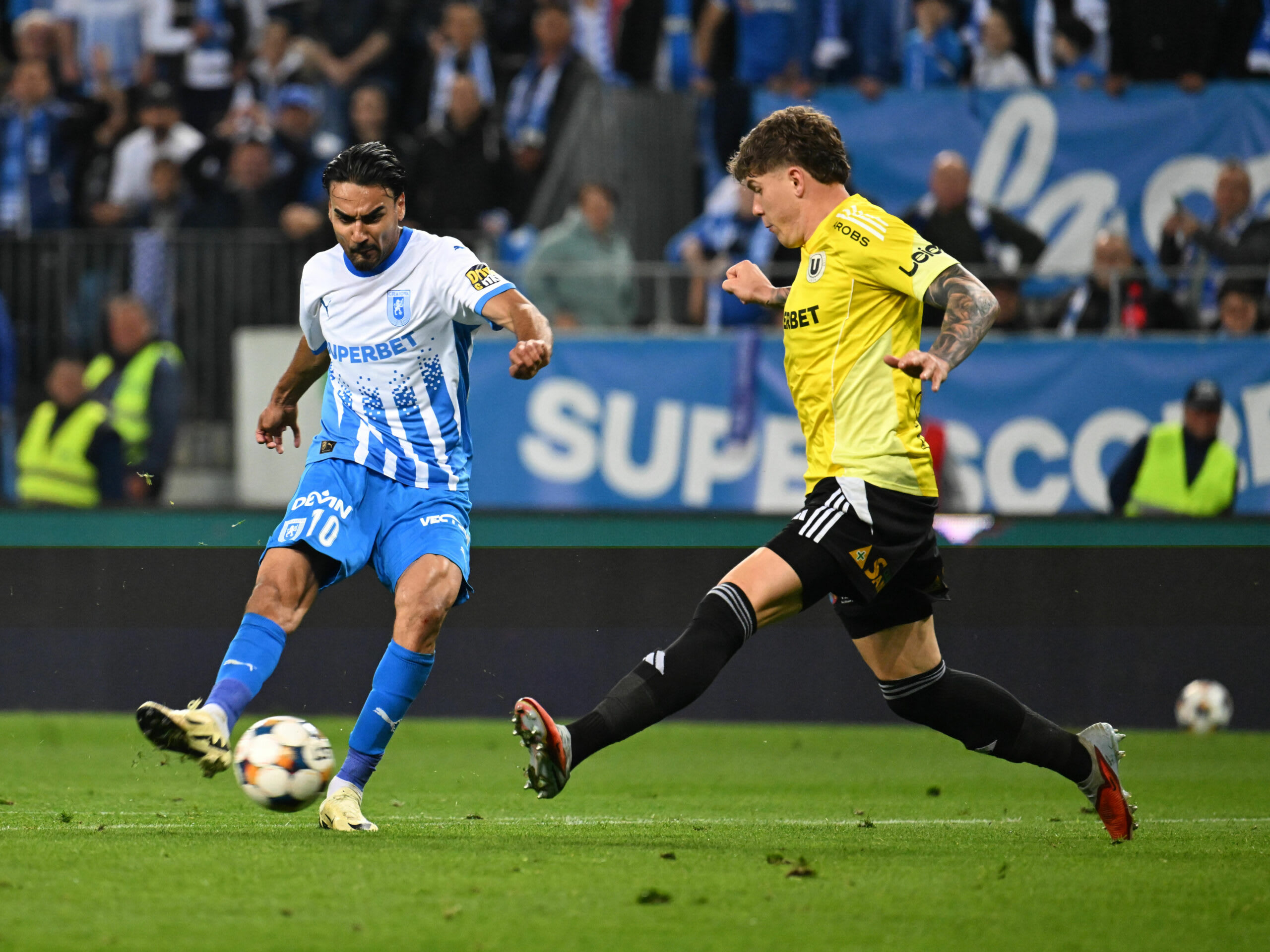 Andrei Coubiș în tricoul Universității Cluj, în meci din Superliga