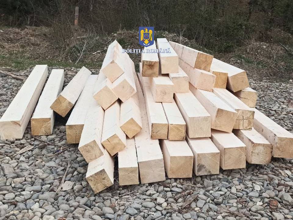 Polițiști inspectând un autocamion