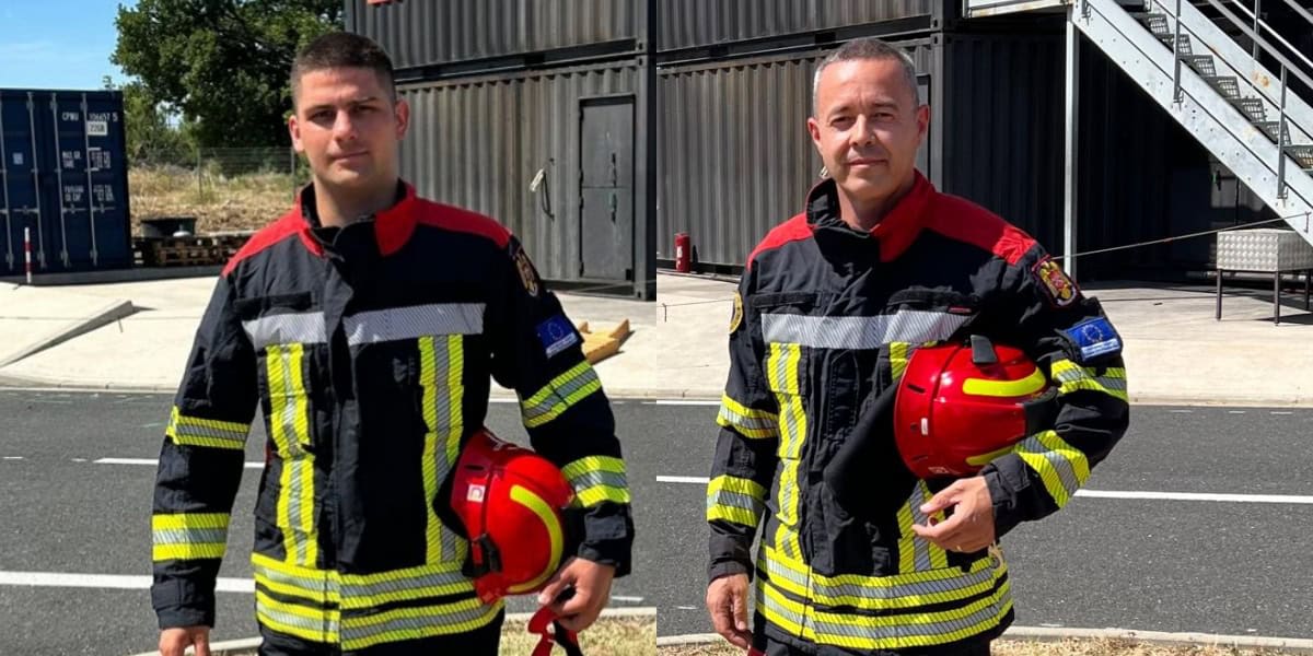 Pompieri români intervenind la incendii în Franța, în condiții extreme Pompieri români intervenind la incendii în Franța, în condiții extreme