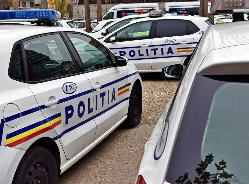 Polițiști rutieri verificând conducători auto în Satu Mare