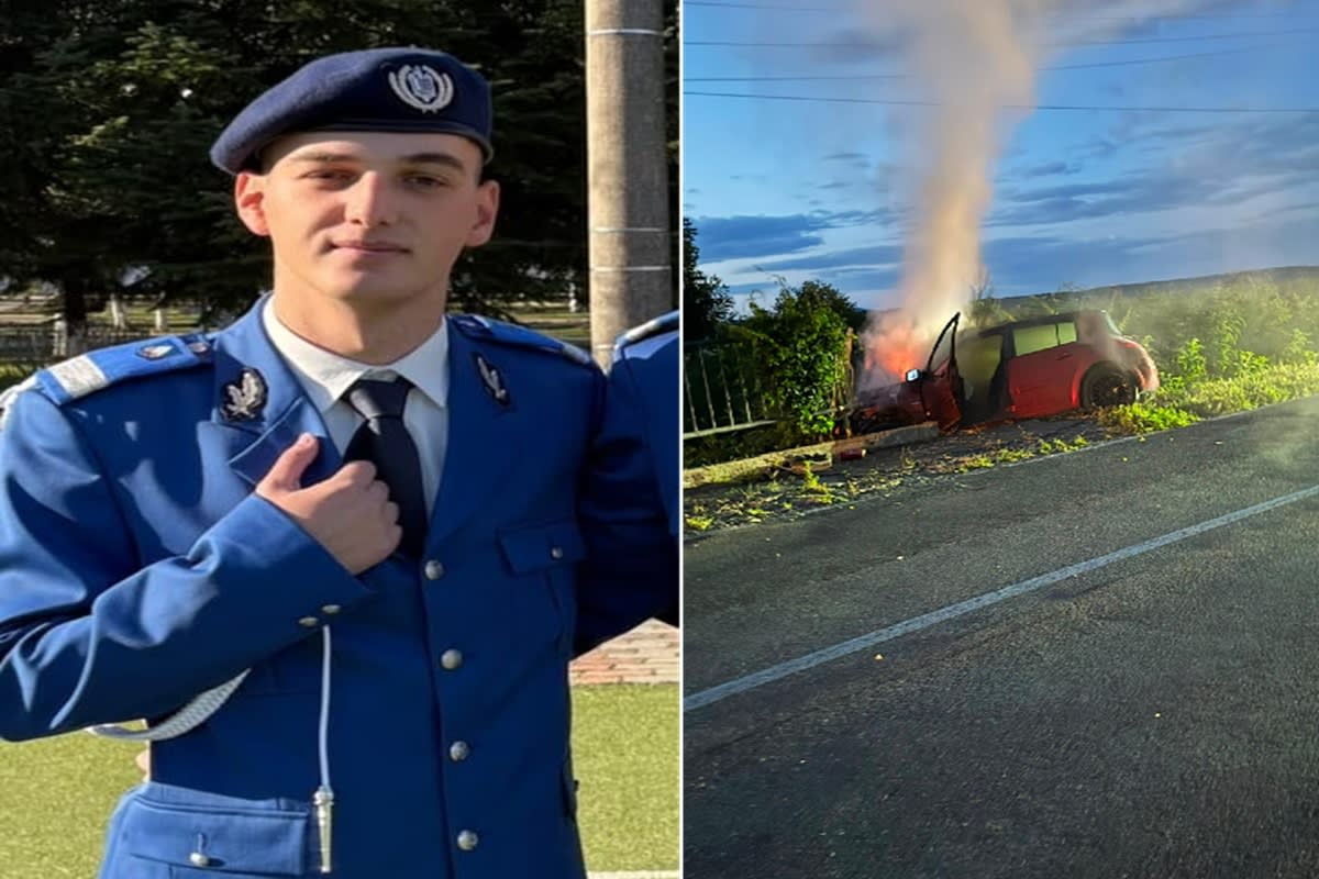 Jandarm prahovean salvând un șofer din mașină în flăcări