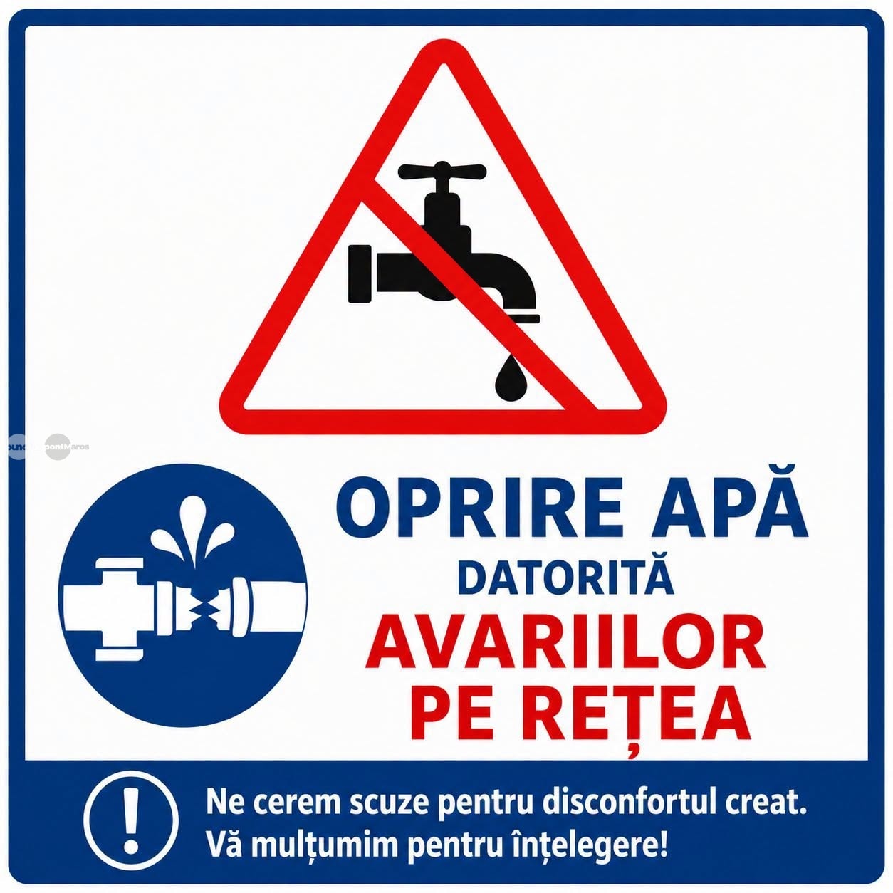 Conductă de apă avariată în Sighișoara