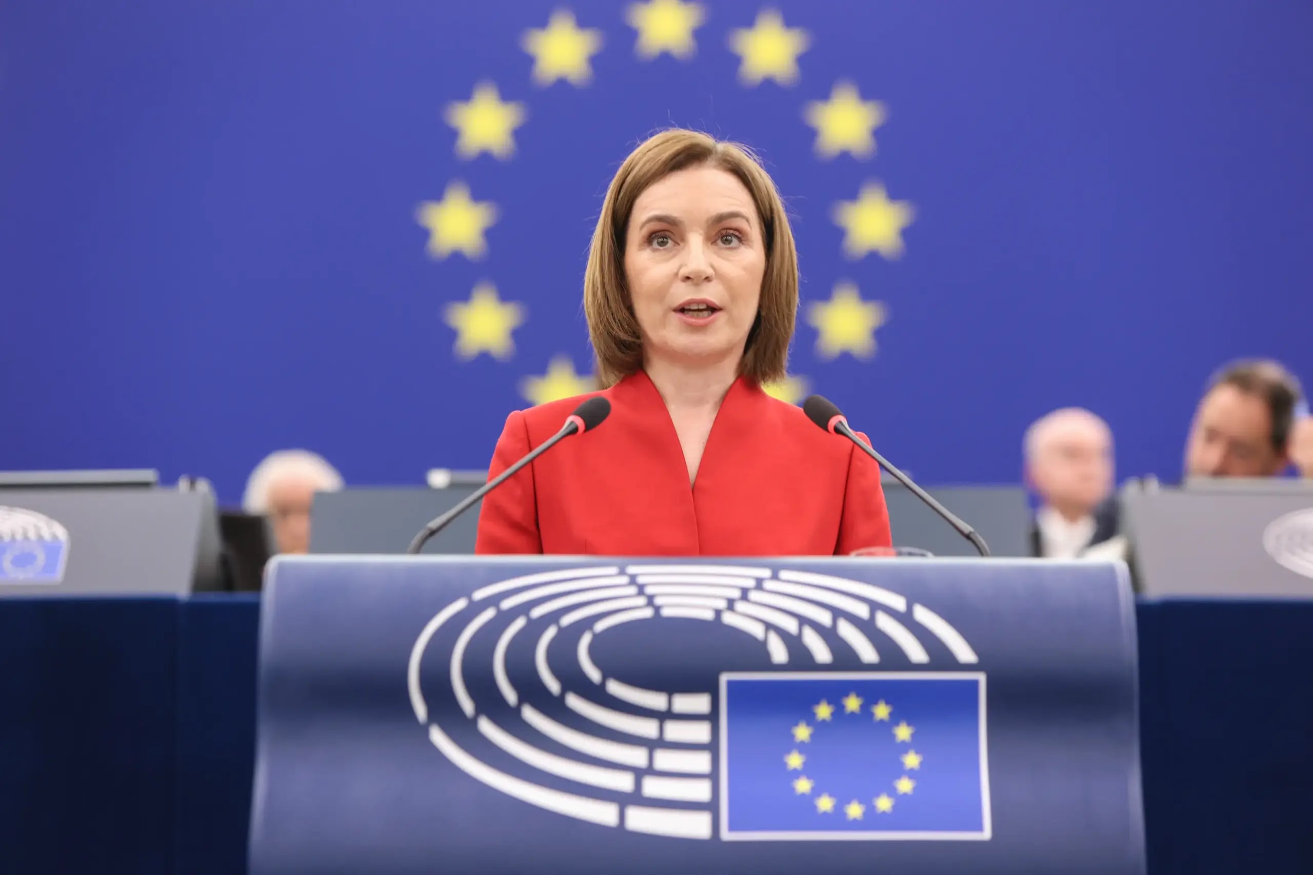 Maia Sandu la o conferință de presă
