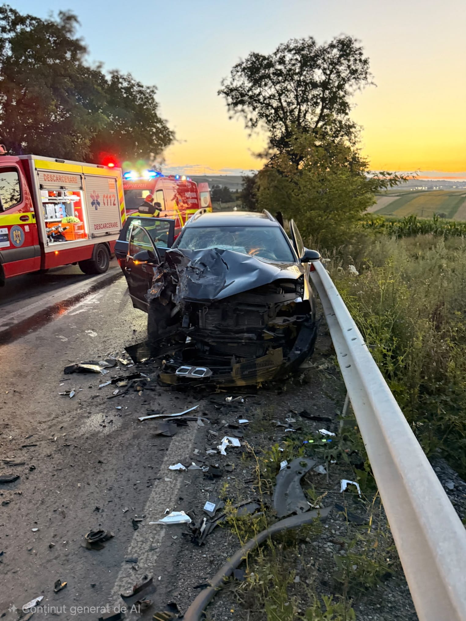 Accident rutier la Bosanci cu mașini avariate