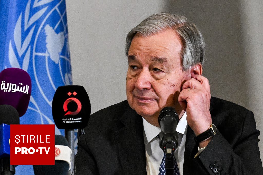 Antonio Guterres în conferință de presă la Damasc