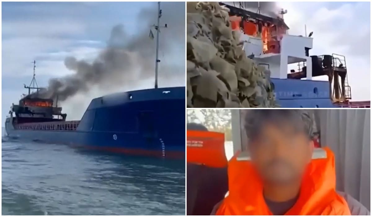 Nava AGN Ragnar atacată cu drone în portul Odesa, marinari în alertă