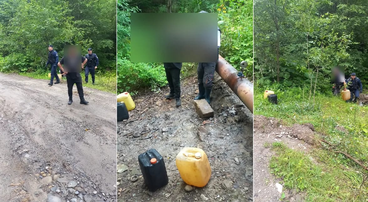 Doi bărbați prinși în flagrant în timp ce extrăgeau ilegal gazolină din conducta OMV Petrom în Bacău