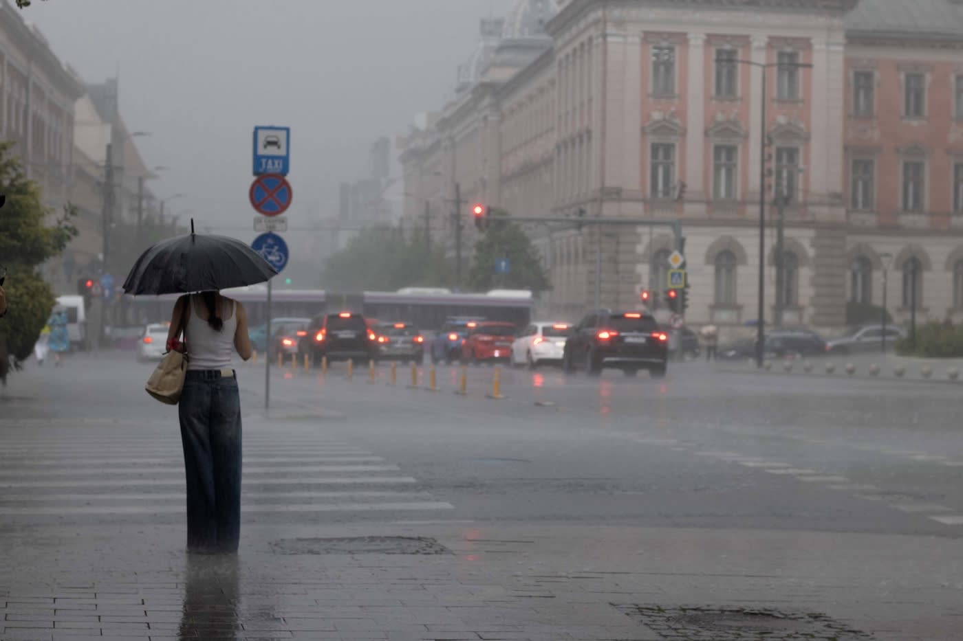 Vânt puternic și ploi torențiale peste Cluj, cer înnorat Vânt puternic și ploi torențiale peste Cluj, cer înnorat