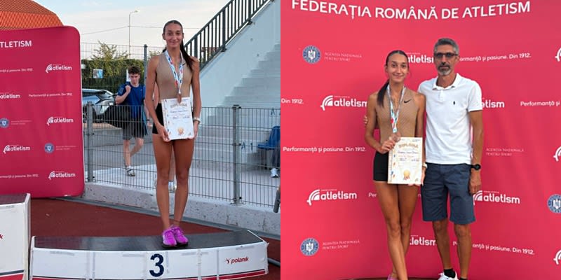 Atleta Rebecca Daria Ciocan în timpul cursei de 800 metri