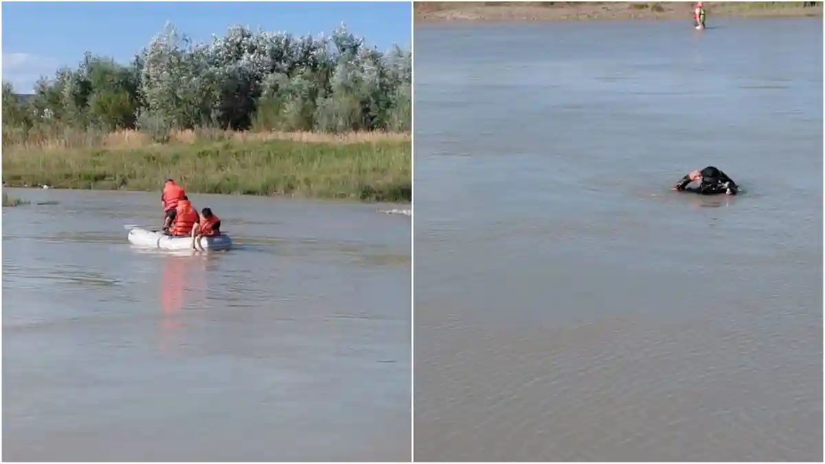 Pompieri români intervenind la o tragedie în apă