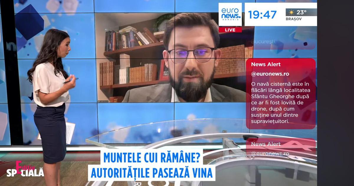 Cătălin Boacnă la Euronews România discutând despre accident