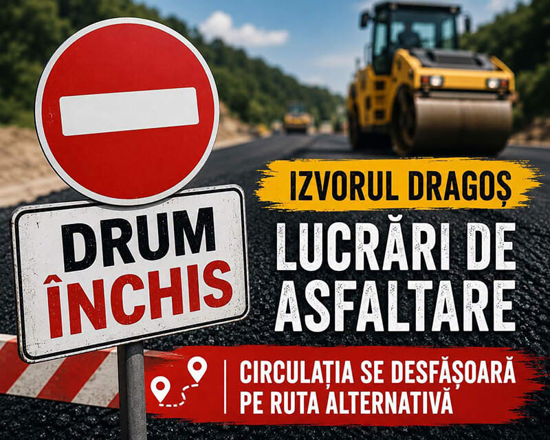 Lucrări de asfaltare pe drumul din Moisei, muncitori și utilaje Lucrări de asfaltare pe drumul din Moisei, muncitori și utilaje