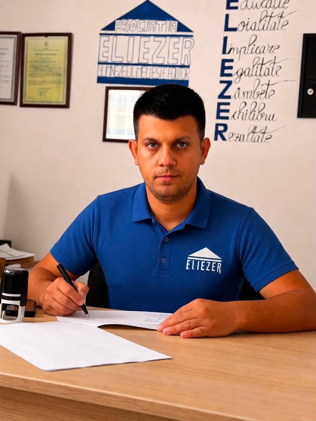 Reprezentanți ai Asociației Eliezer semnând contractul de finanțare Reprezentanți ai Asociației Eliezer semnând contractul de finanțare