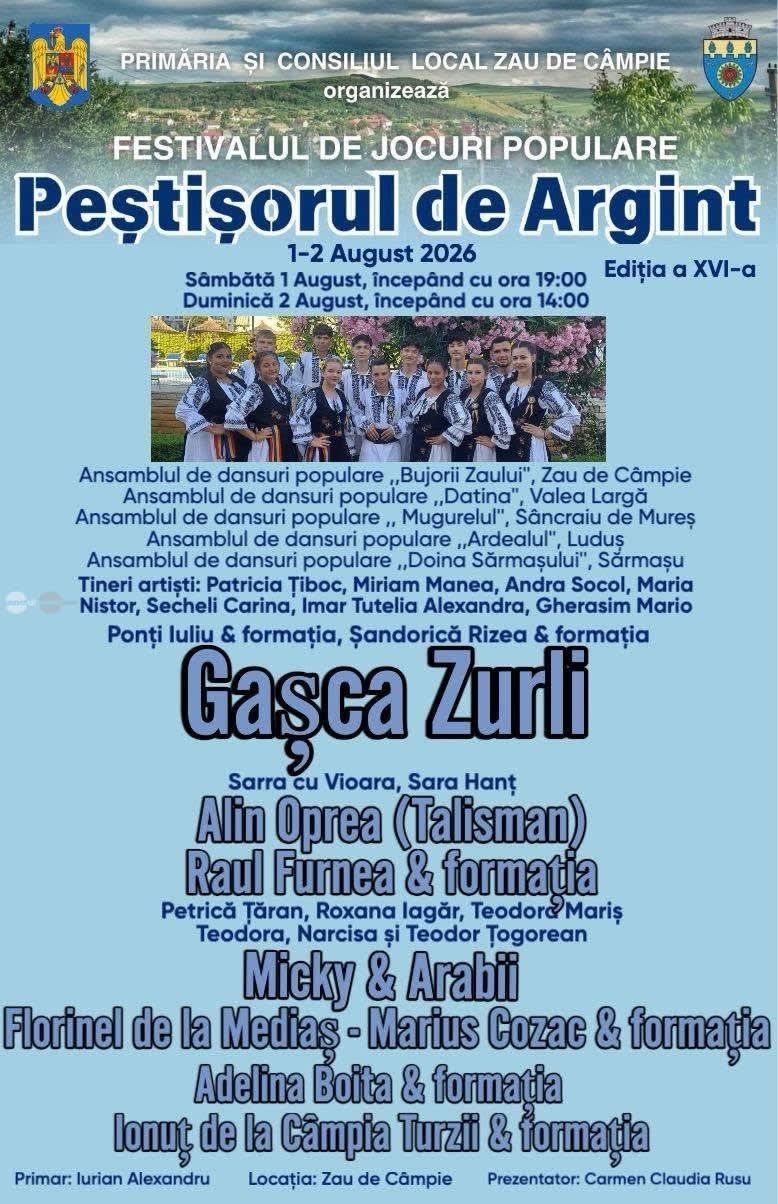 Festivalul Peștișorul de Argint aduce două zile de spectacole la Zau de Câmpie