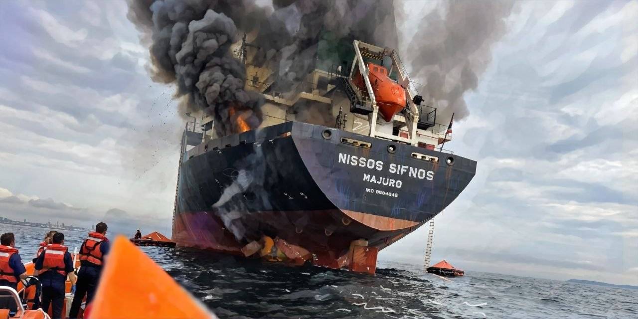 Petrolier lovit de drone în Marea Neagră, incendiu și nave auxiliare Petrolier lovit de drone în Marea Neagră, incendiu și nave auxiliare