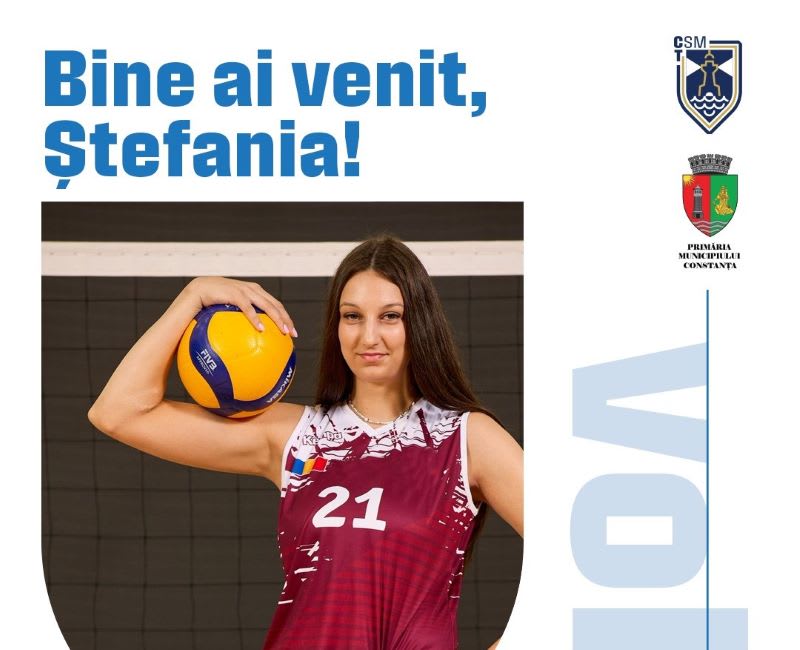 Denisa-Ștefania Cheluță în acțiune pe terenul de volei