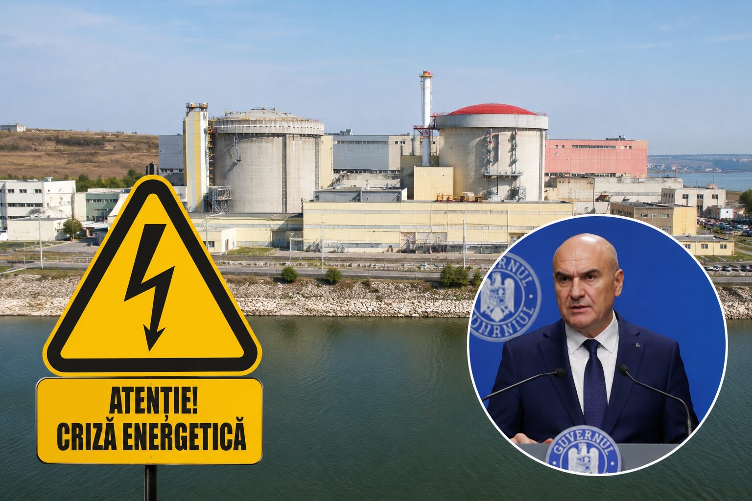Imagine cu centrale nucleare și râuri secate în România Imagine cu centrale nucleare și râuri secate în România