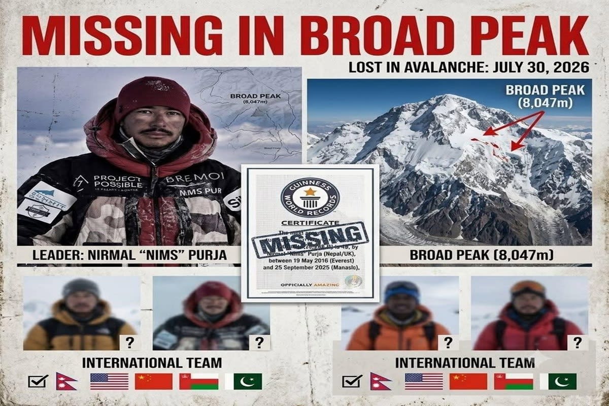 Avalanșă pe Broad Peak: Zece alpiniști, inclusiv Nirmal Purja, sunt dați dispăruți în Pakistan
