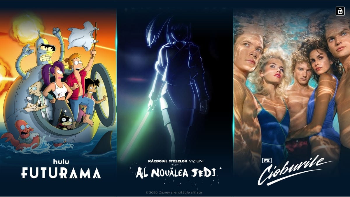 Ecran cu logo Disney+ și imagini din seriale și filme noi Ecran cu logo Disney+ și imagini din seriale și filme noi