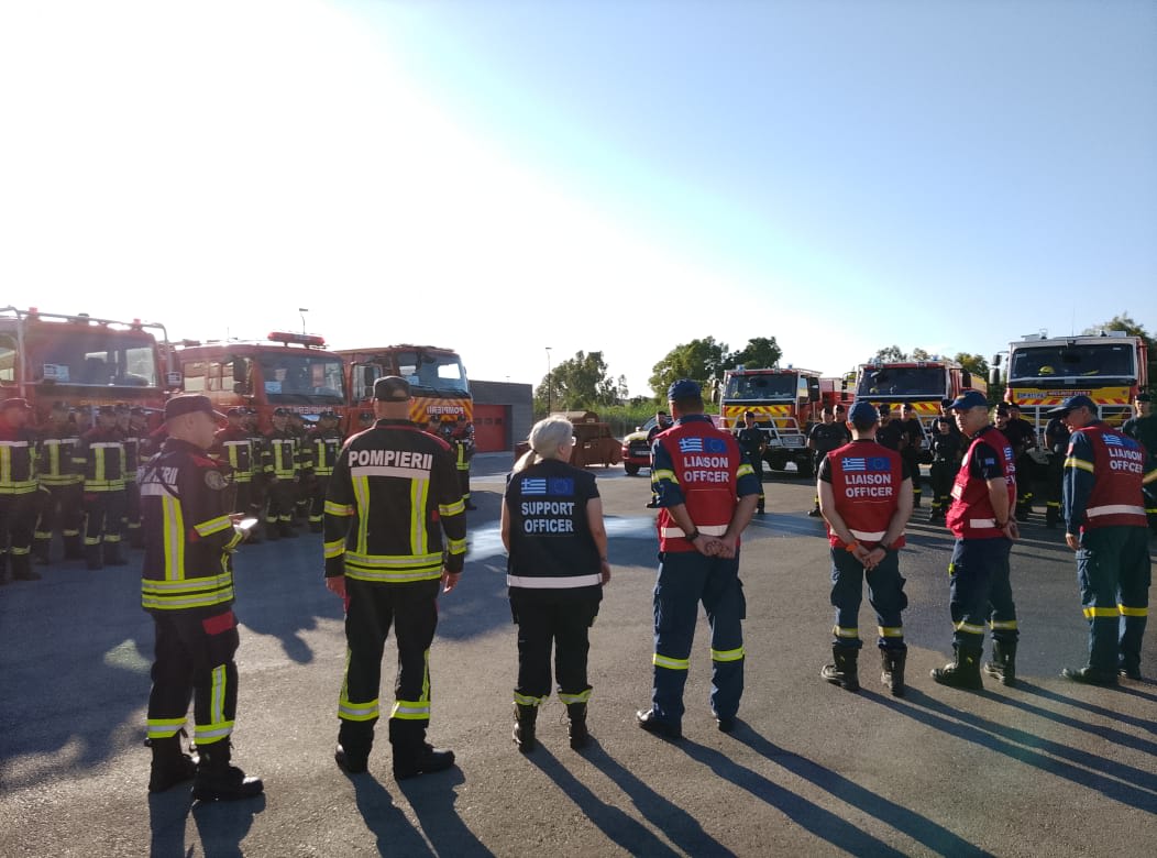 Pompieri români în acțiune în Grecia, intervenție la incendiu de vegetație Pompieri români în acțiune în Grecia, intervenție la incendiu de vegetație