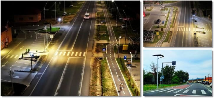 Sistem de iluminat fotovoltaic instalat pe trecere de pietoni din vestul țării