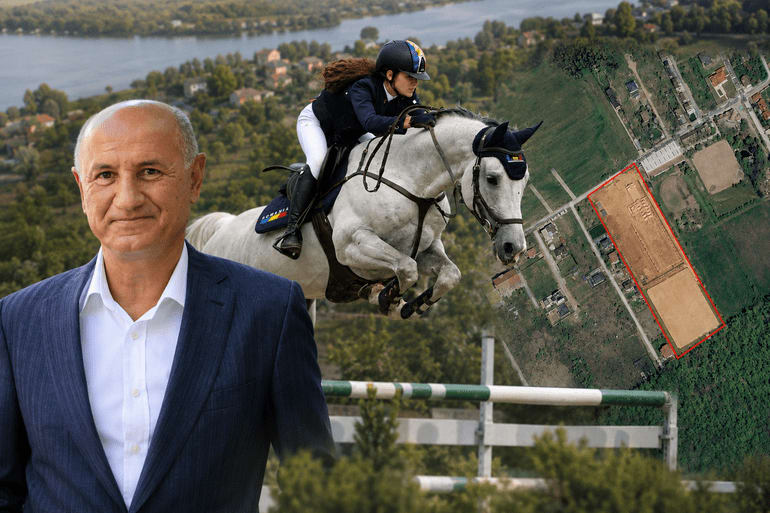 George Copos la clubul de echitație din Snagov George Copos la clubul de echitație din Snagov