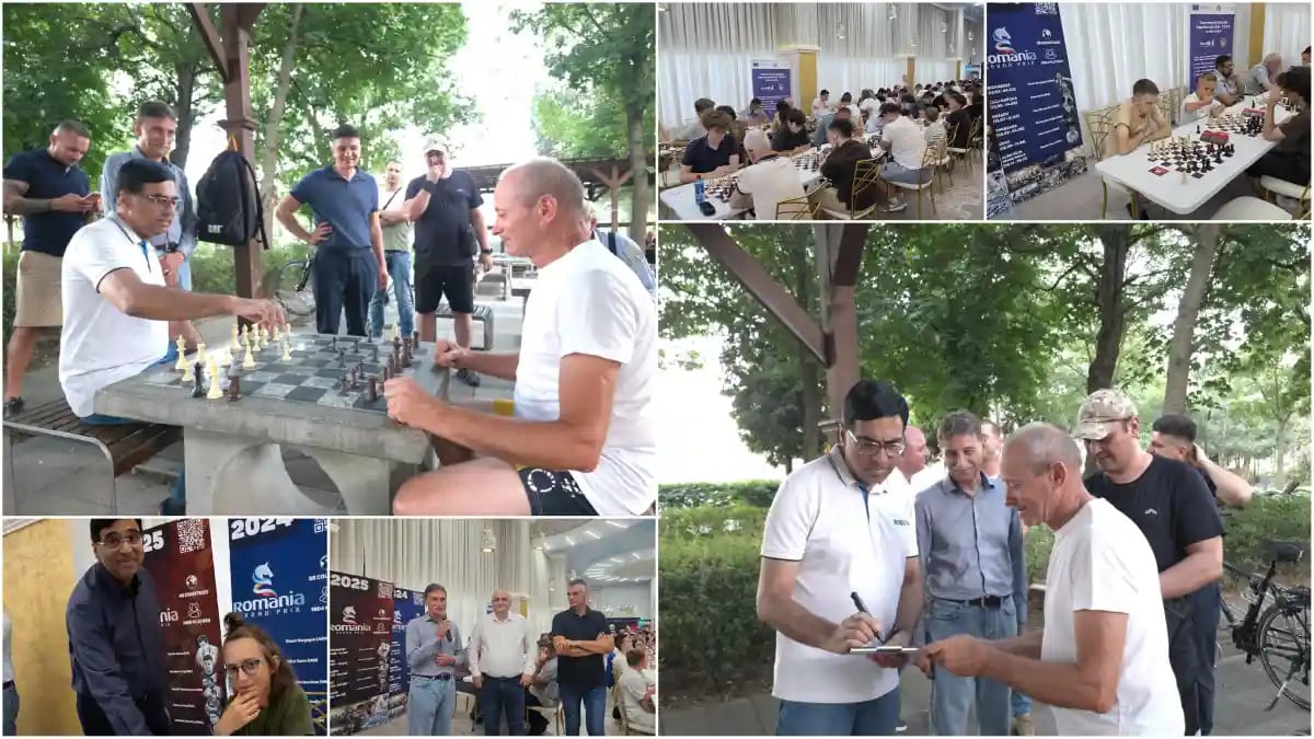Viswanathan Anand a jucat șah în Parcul Unirii la Alba Grand Prix 2026