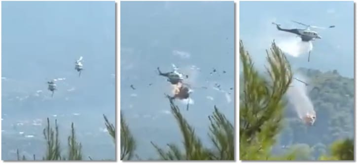 Două elicoptere în timpul unei misiuni de stingere a incendiilor, prăbușite în Grecia