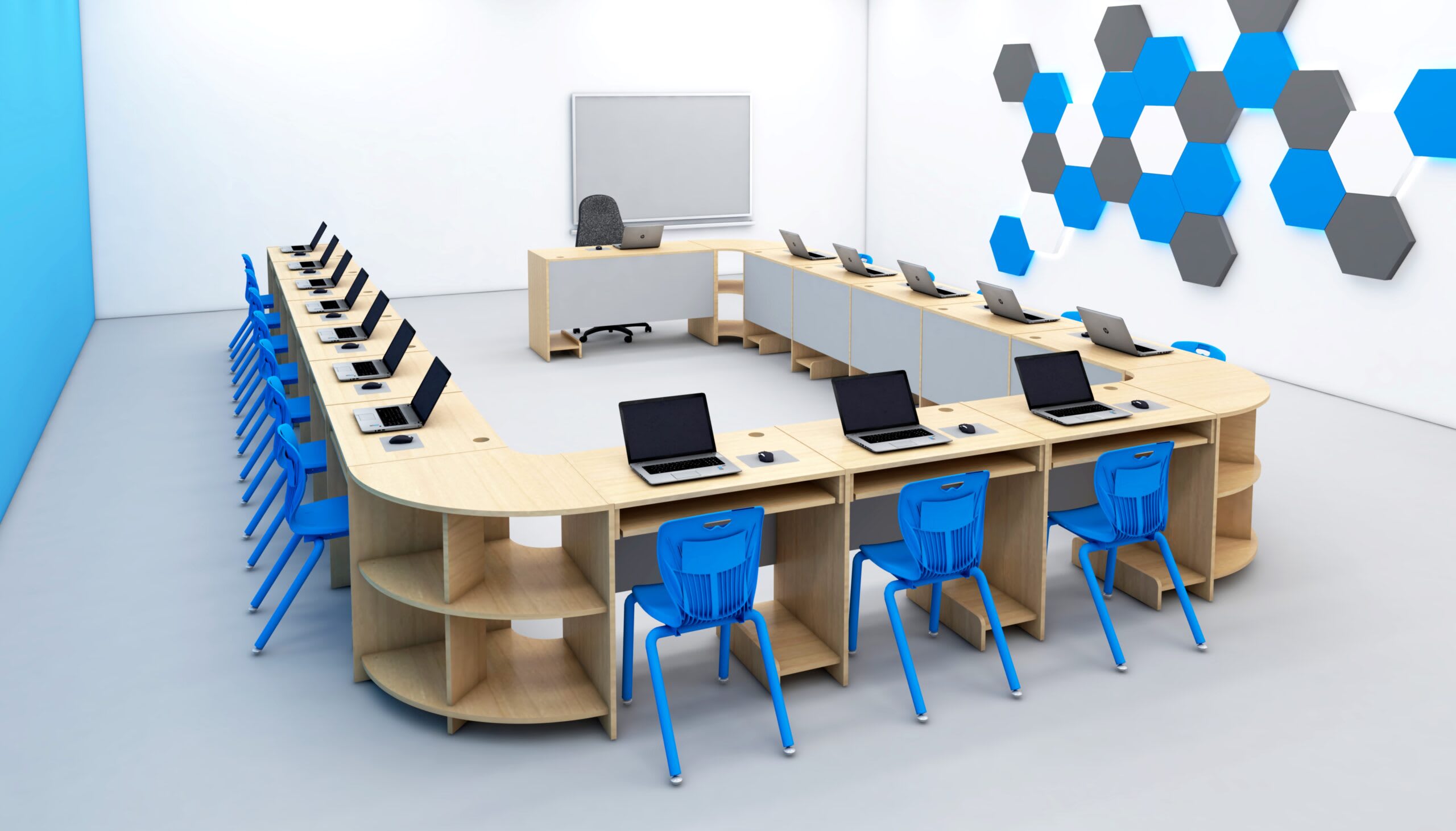 Elevi în clasă cu echipamente digitale noi Elevi în clasă cu echipamente digitale noi