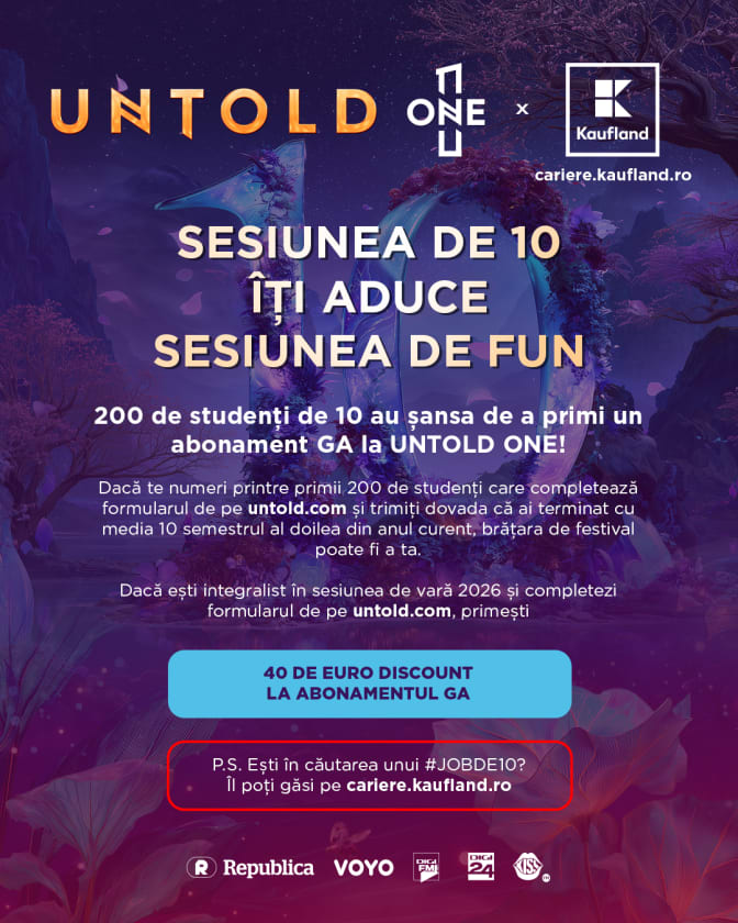 Tineri studenți fericiți la festivalul UNTOLD 2026 Tineri studenți fericiți la festivalul UNTOLD 2026