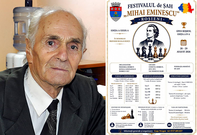 Jucători de șah în competiție la festivalul de la Roșieni Jucători de șah în competiție la festivalul de la Roșieni