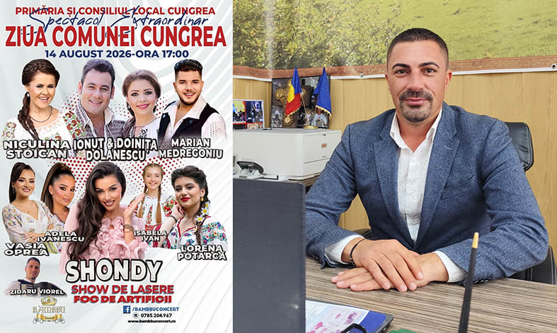 Spectacol de muzică populară și foc de artificii în Cungrea Spectacol de muzică populară și foc de artificii în Cungrea
