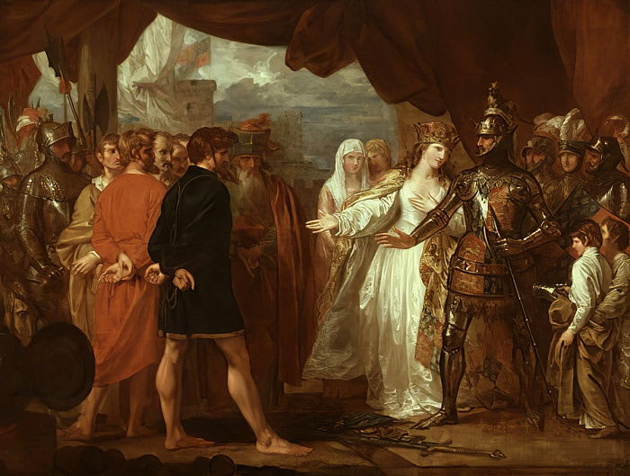 Regina Phillipa intervenind pentru a salva burghezii din Calais Regina Phillipa intervenind pentru a salva burghezii din Calais