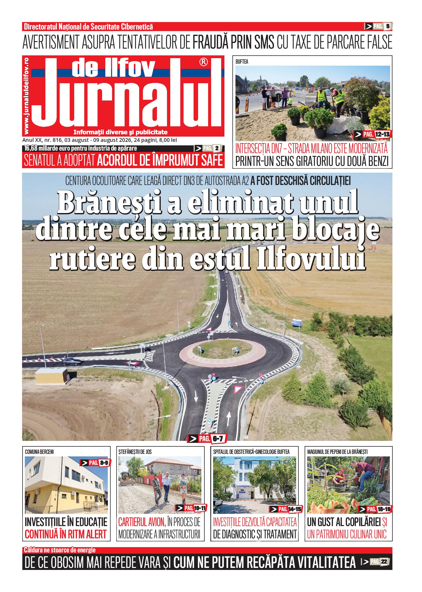 Ediție print Jurnalul de Ilfov, numărul 816, pe masă Ediție print Jurnalul de Ilfov, numărul 816, pe masă
