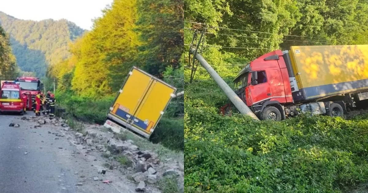 Accident rutier pe Valea Oltului (DN 7, Brezoi): Trafic dirijat pe un singur sens