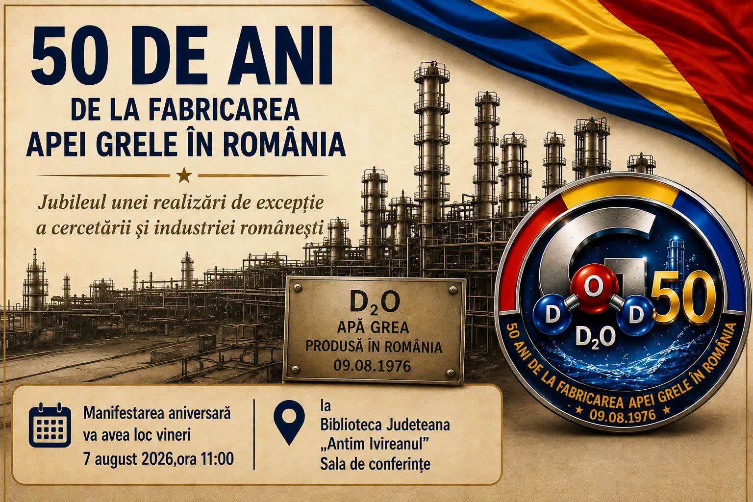 Vâlcea marchează 50 de ani de la fabricarea apei grele cu eveniment oficial