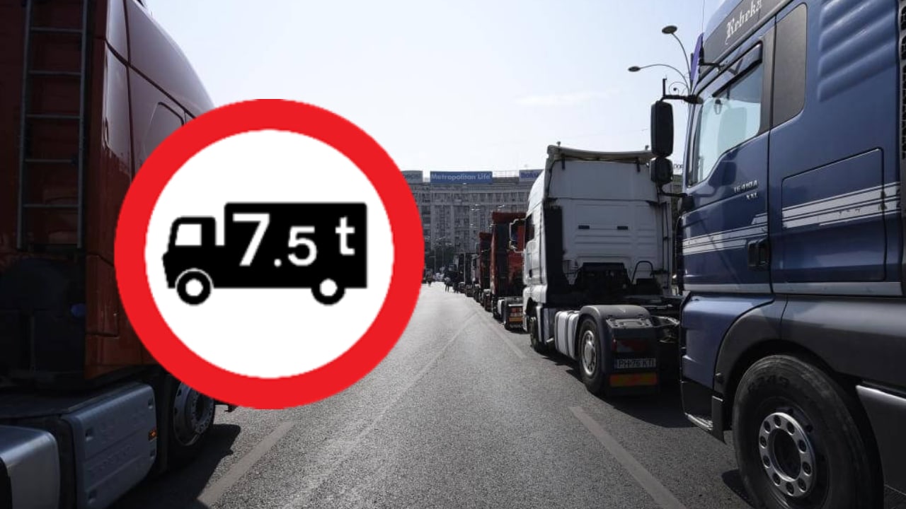 Camioane de peste 7,5 tone pe șosea în timpul caniculei în Timiș Camioane de peste 7,5 tone pe șosea în timpul caniculei în Timiș
