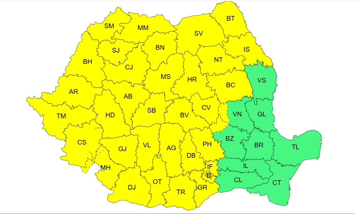 Vânt puternic și ploaie torențială în România, zone montane Vânt puternic și ploaie torențială în România, zone montane