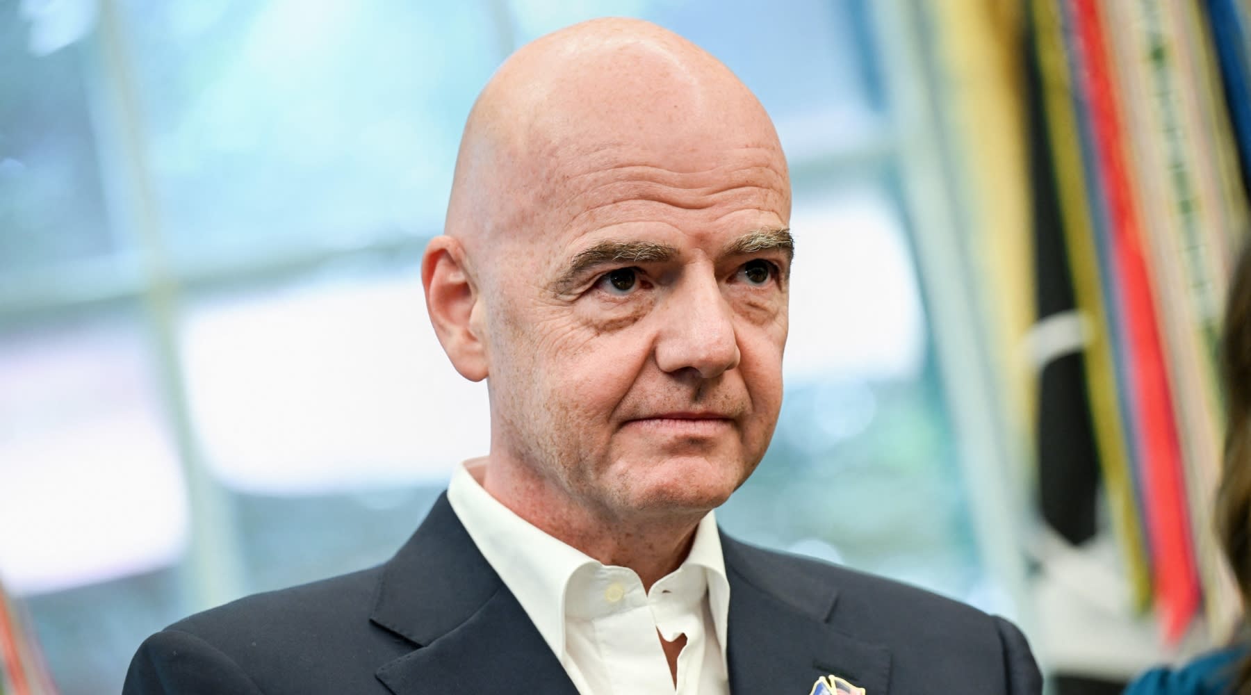 Gianni Infantino în timpul unei ședințe FIFA, Maroc Gianni Infantino în timpul unei ședințe FIFA, Maroc