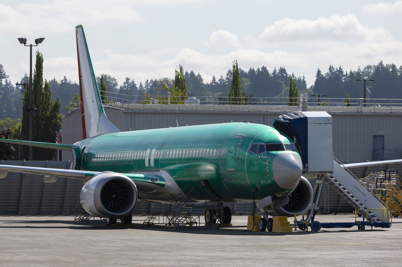 Aeronava Mircea Lucescu Boeing 737 MAX în zbor de test Aeronava Mircea Lucescu Boeing 737 MAX în zbor de test