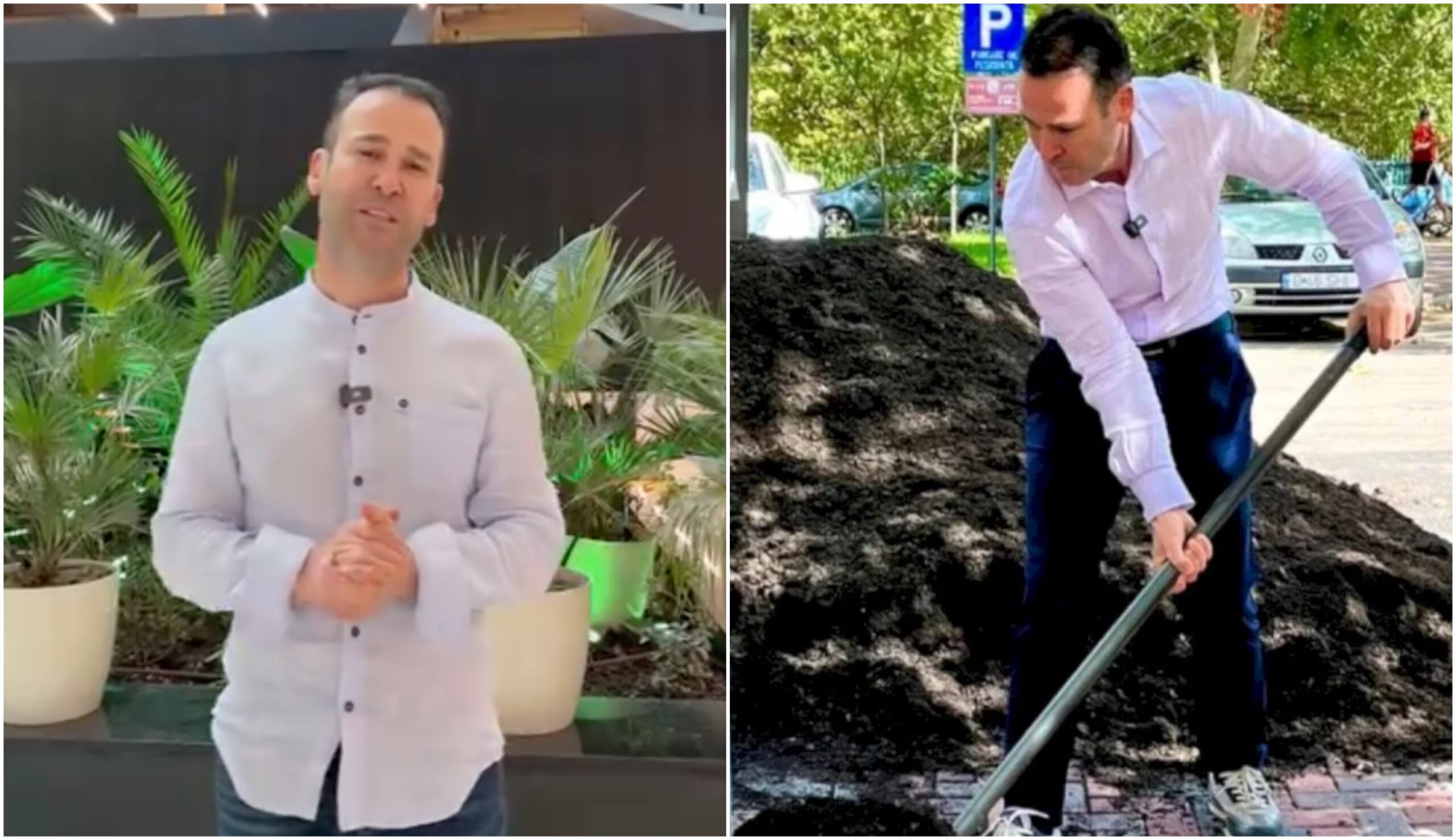 Robert Negoiță în fața vegetației exotice, vorbind cu calm