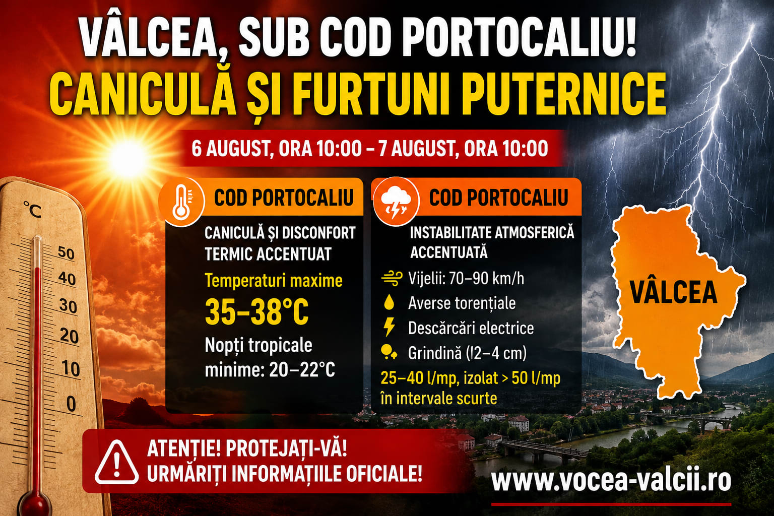 Furtună puternică peste județul Vâlcea, cu vijelii și ploi torențiale Furtună puternică peste județul Vâlcea, cu vijelii și ploi torențiale
