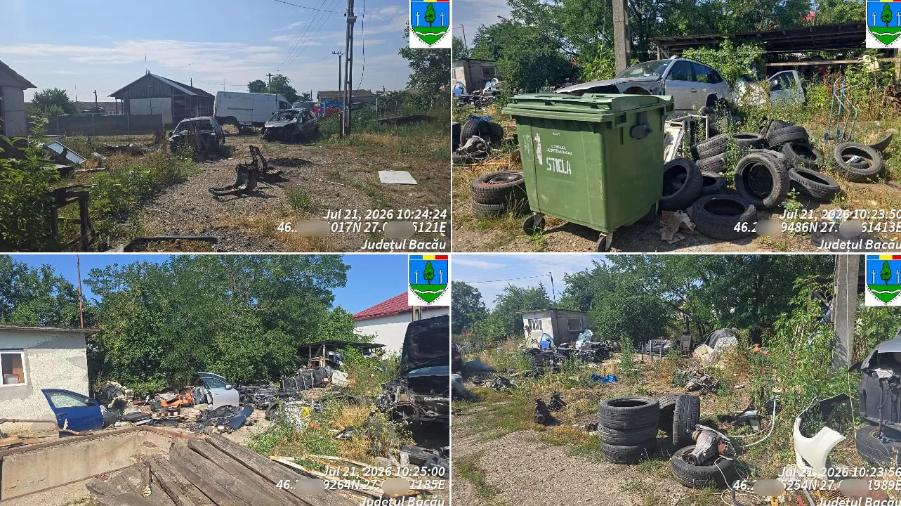 Autovehicule abandonate și anvelope uzate pe teren privat în Bacău Autovehicule abandonate și anvelope uzate pe teren privat în Bacău