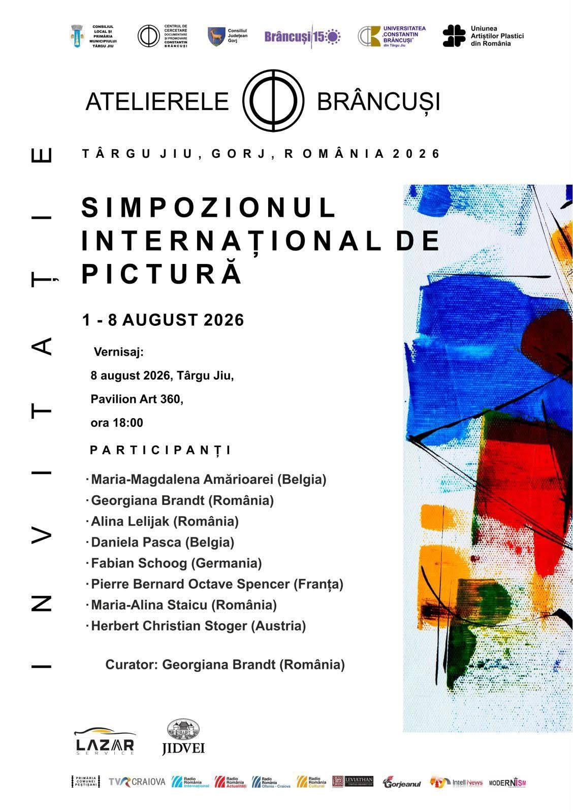 Artiști participanți la simpozionul de pictură Brâncuși 2026 în Târgu Jiu Artiști participanți la simpozionul de pictură Brâncuși 2026 în Târgu Jiu
