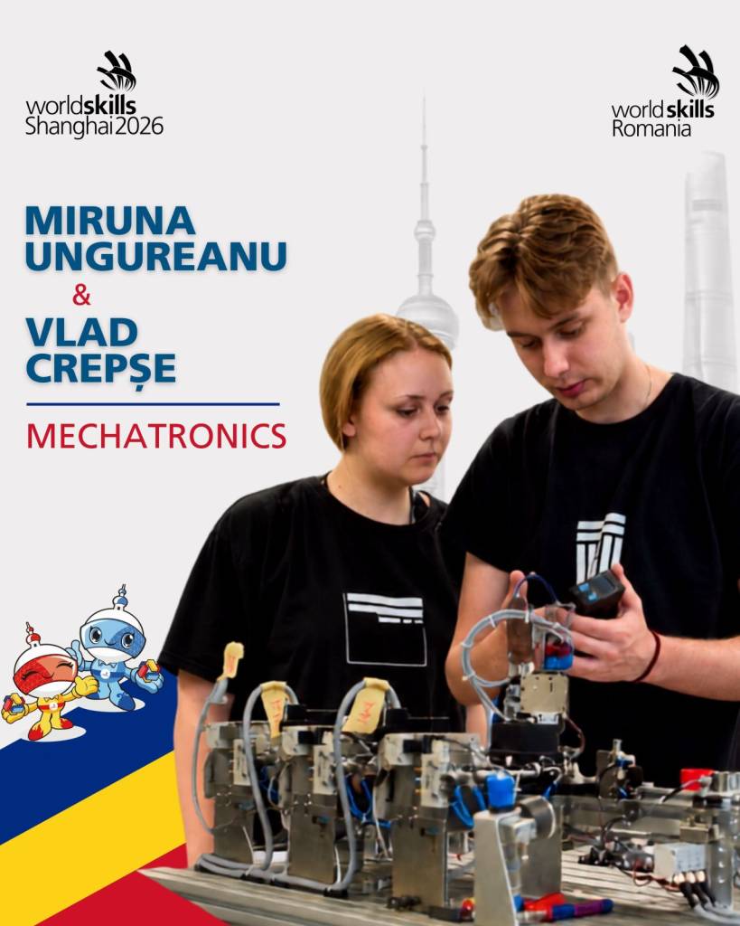 Doi studenți brașoveni în ateliere de Mecatronică, pregătire pentru WorldSkills Shanghai 2026 Doi studenți brașoveni în ateliere de Mecatronică, pregătire pentru WorldSkills Shanghai 2026