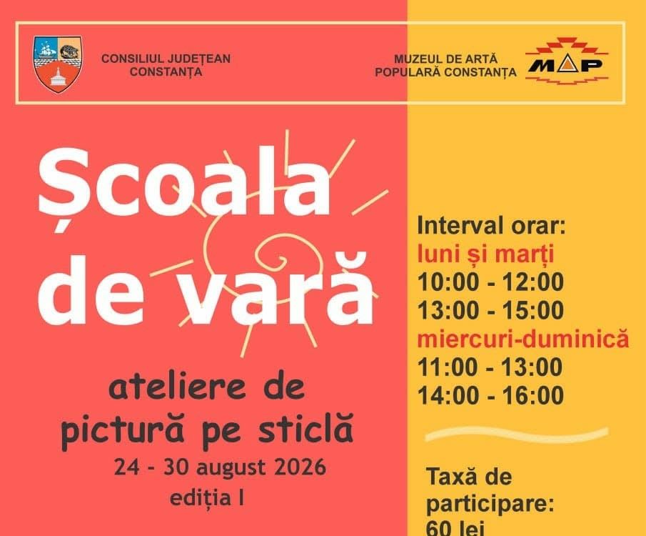 Atelier de pictură pe sticlă la Muzeul de Artă Populară Constanța, copii și adulți în acțiune Atelier de pictură pe sticlă la Muzeul de Artă Populară Constanța, copii și adulți în acțiune